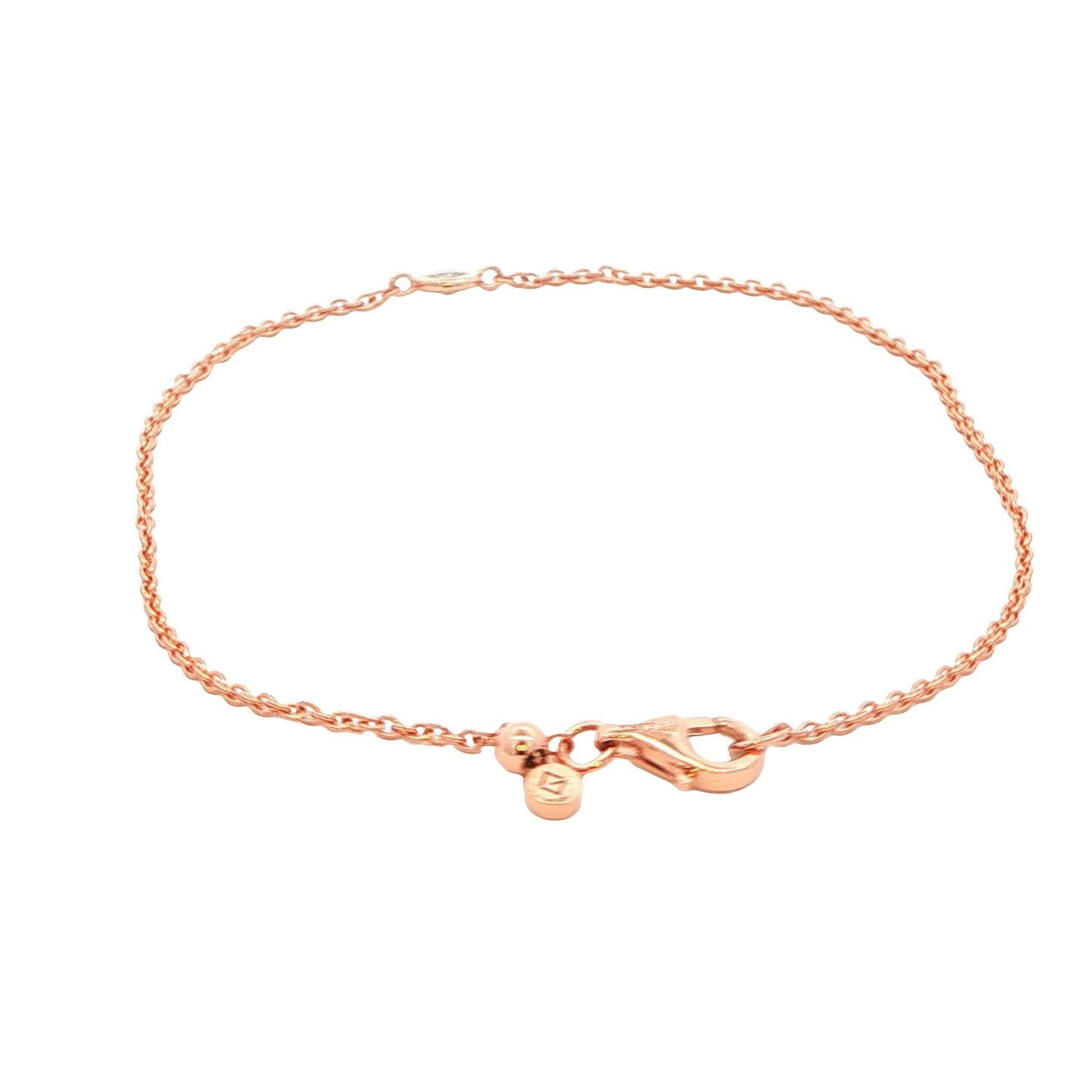 Rose Gold single round brilliant cut diamond bracelet