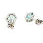 Hexagonal Aquamarine and diamond earrings