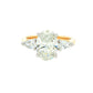 Lab Grown oval and pear shaped diamond 3 stone ring - 2.42cts