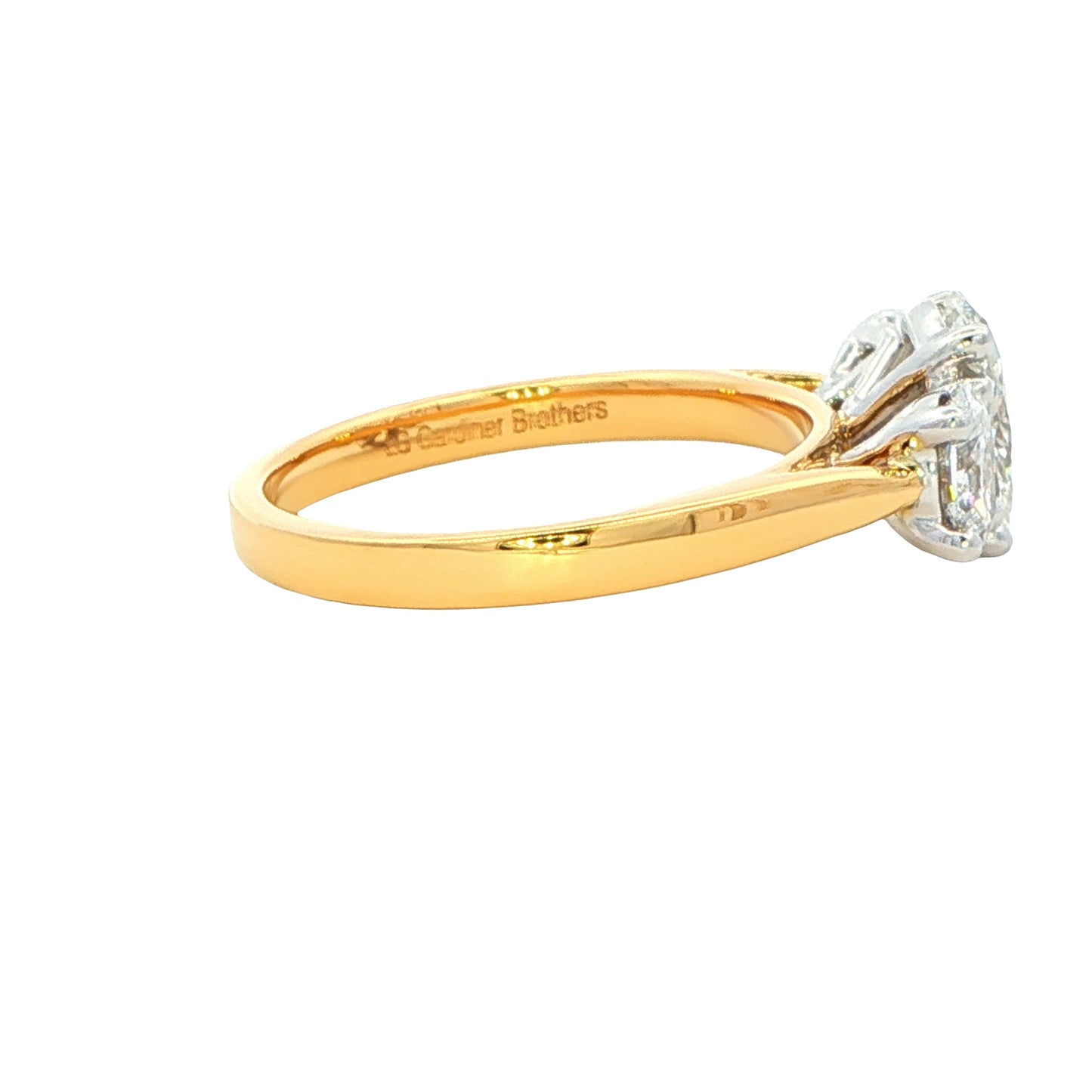 Lab Grown oval shaped diamond 3 stone ring - 1.86cts Gardiner Brothers