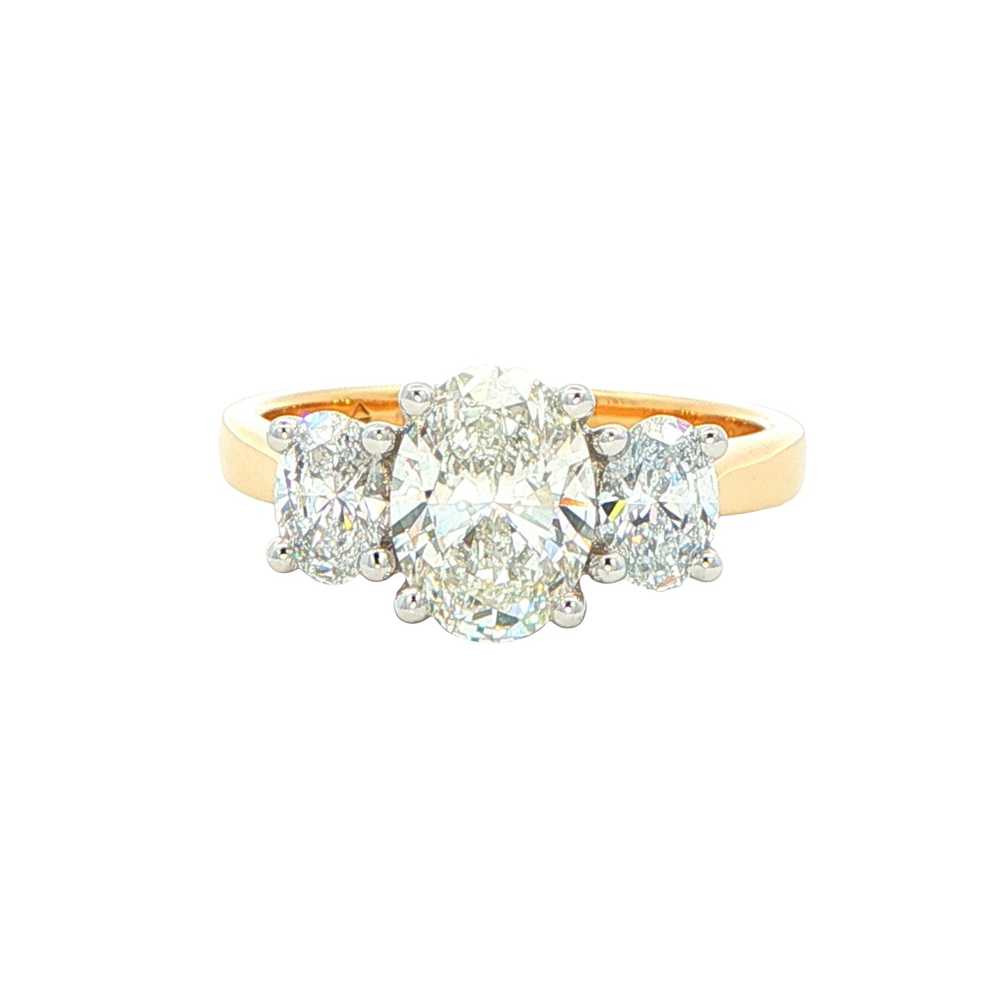 Lab Grown oval shaped diamond 3 stone ring - 1.86cts Gardiner Brothers