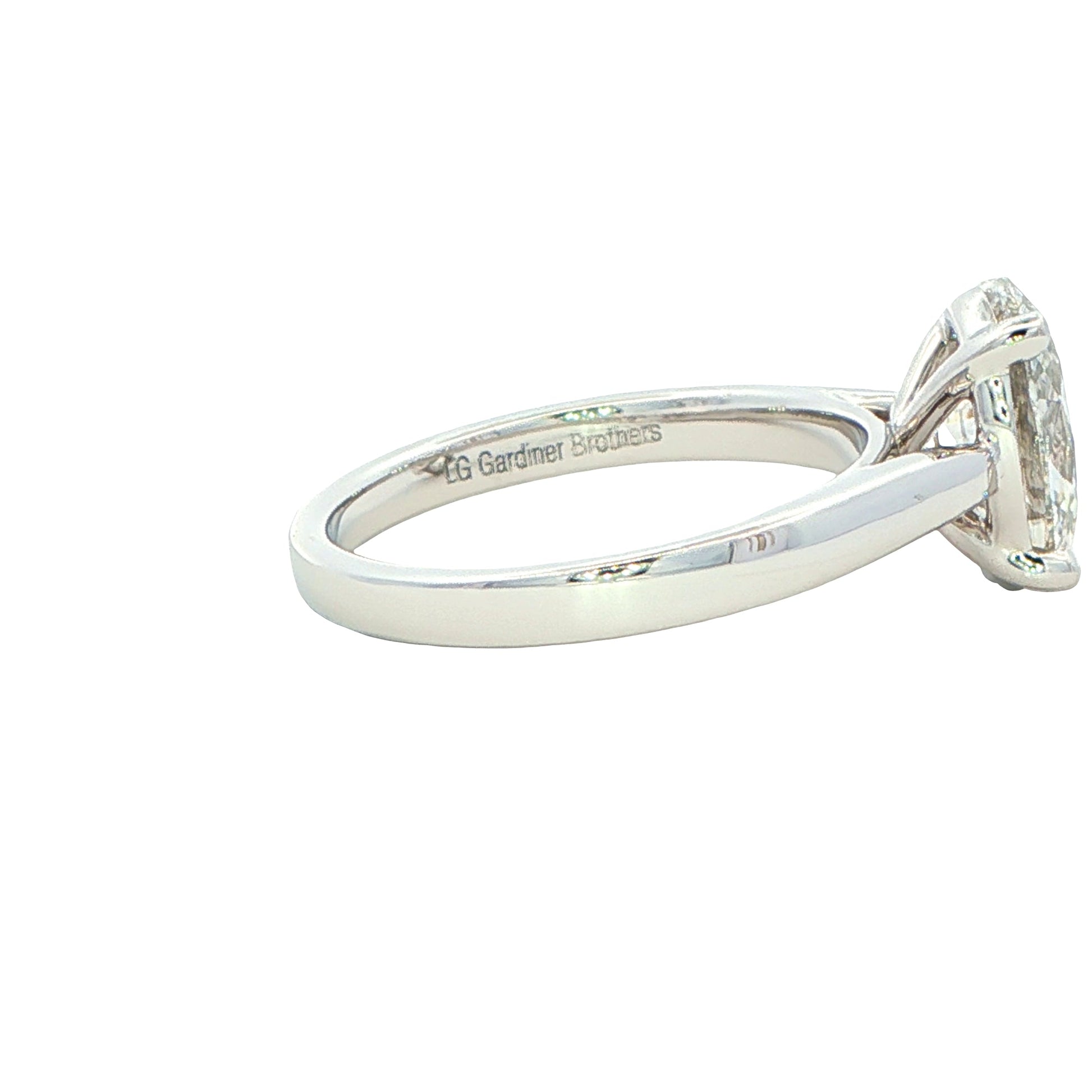 Lab Grown Oval Shaped Diamond Solitaire Ring - 2.02cts Gardiner Brothers