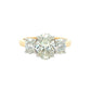 Lab Grown oval shaped diamond 3 stone ring - 2.37cts
