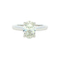 Lab Grown oval shaped diamond solitaire ring with a hidden halo - 1.58cts