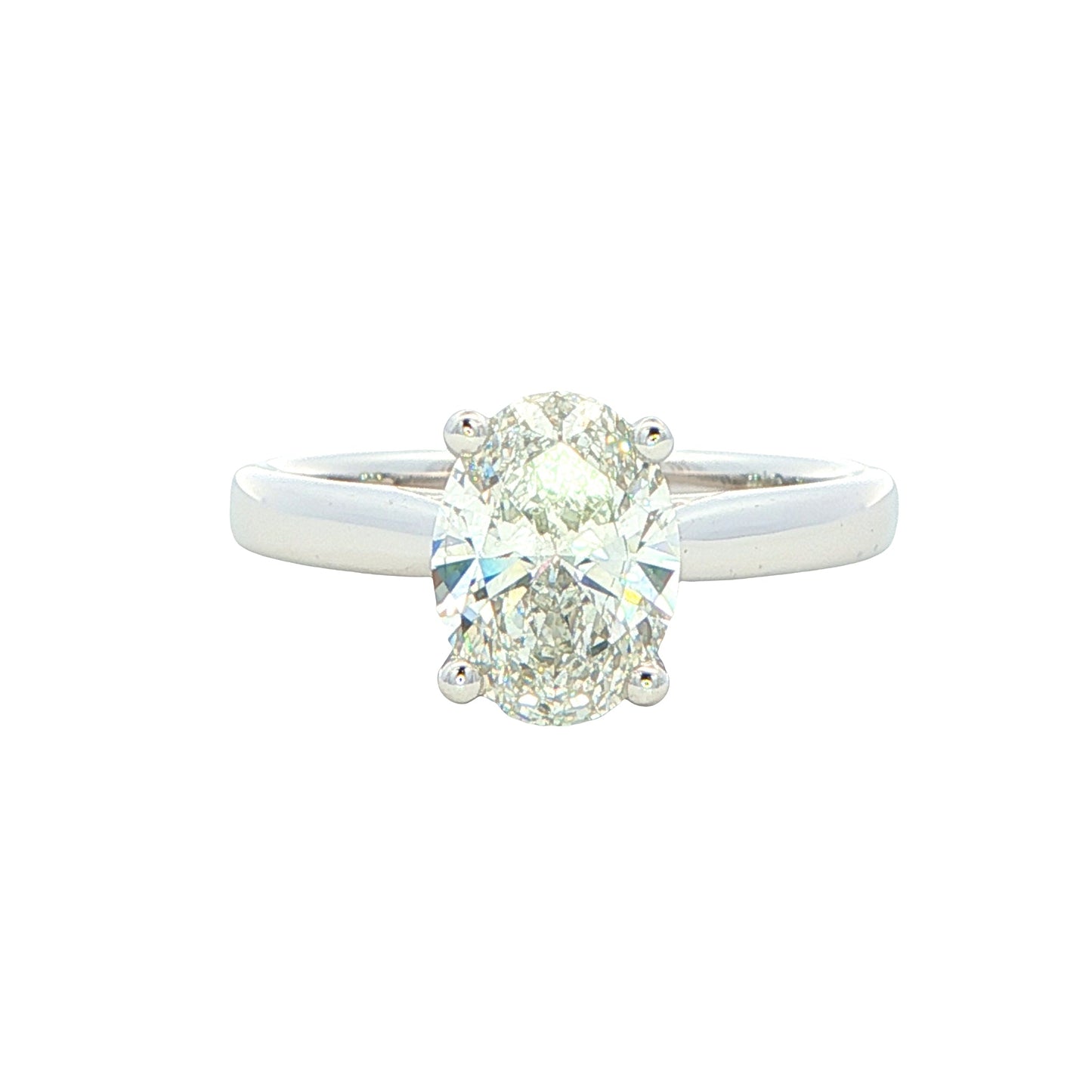 Lab Grown oval shaped diamond solitaire ring with a hidden halo - 1.58cts Gardiner Brothers