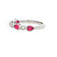 Pear Shaped Ruby and round brilliant cut diamond ring