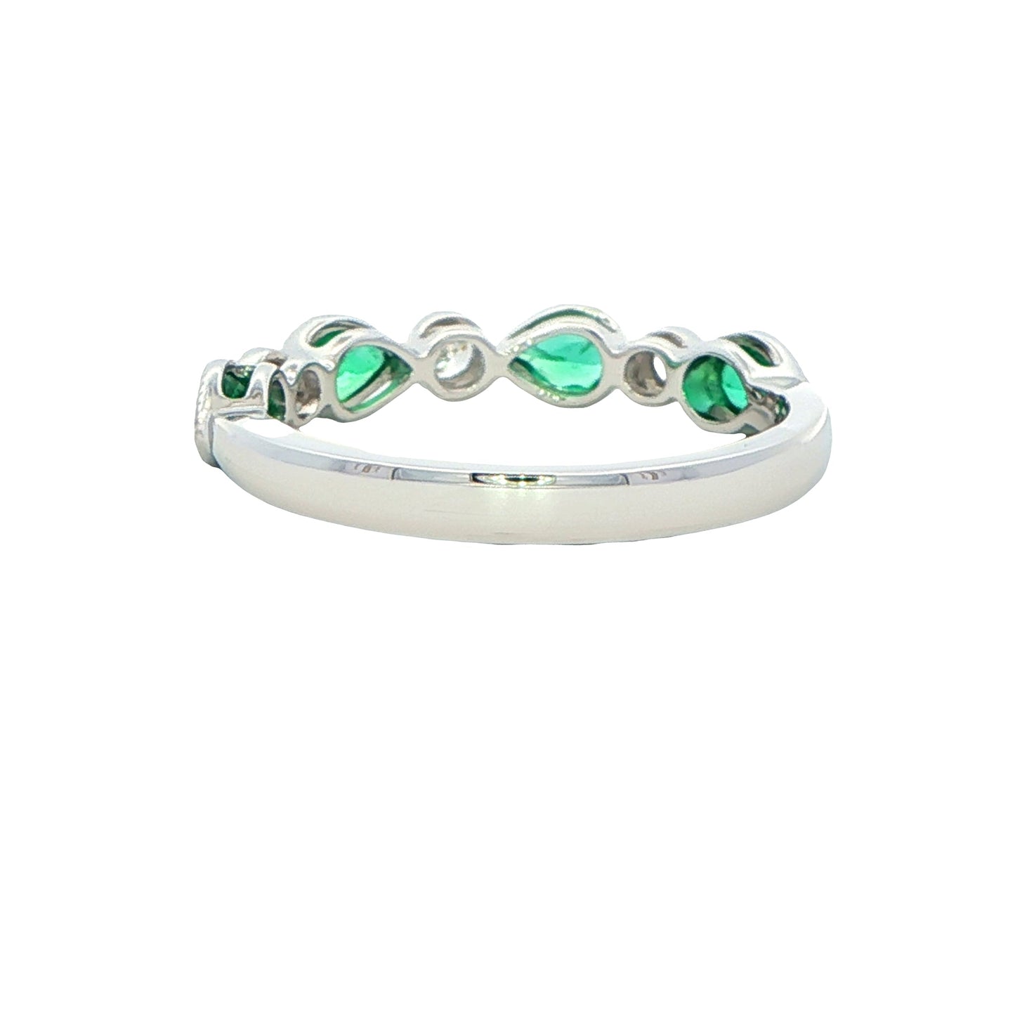 Emerald and Diamond Vintage Style Eternity Ring