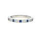 Square Sapphire and round brillinnt cut diamond eternity style ring