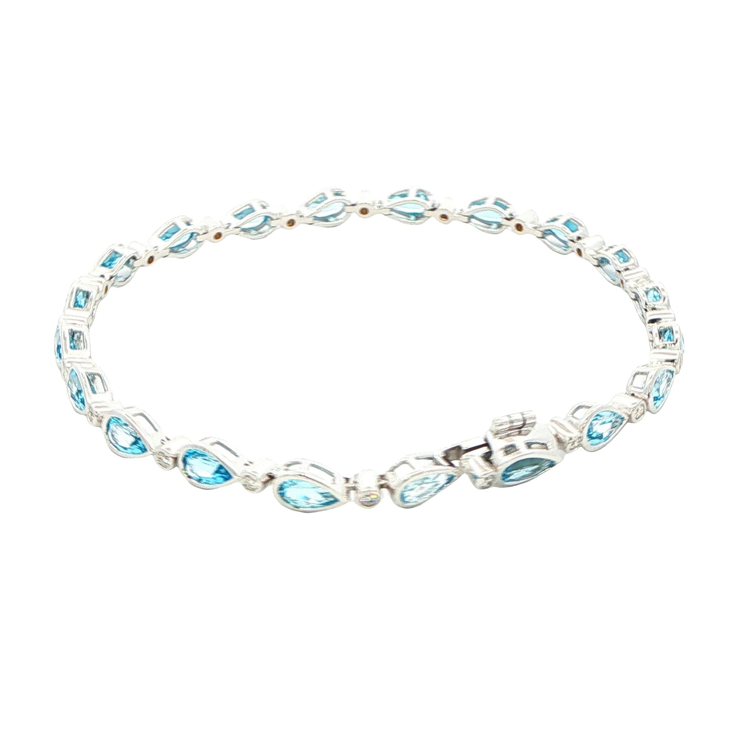 Pear Shaped Topaz and round brilliant cut diamond bracelet
