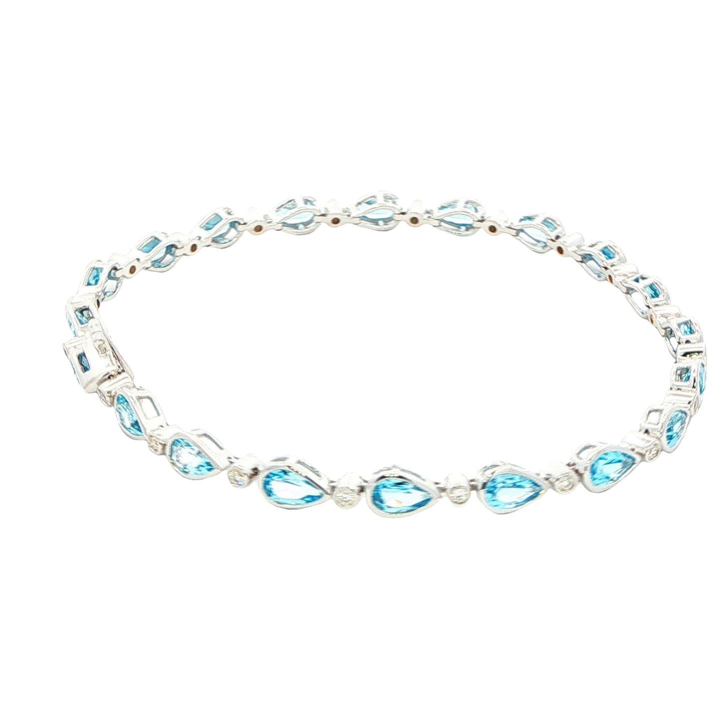 Pear Shaped Topaz and round brilliant cut diamond bracelet