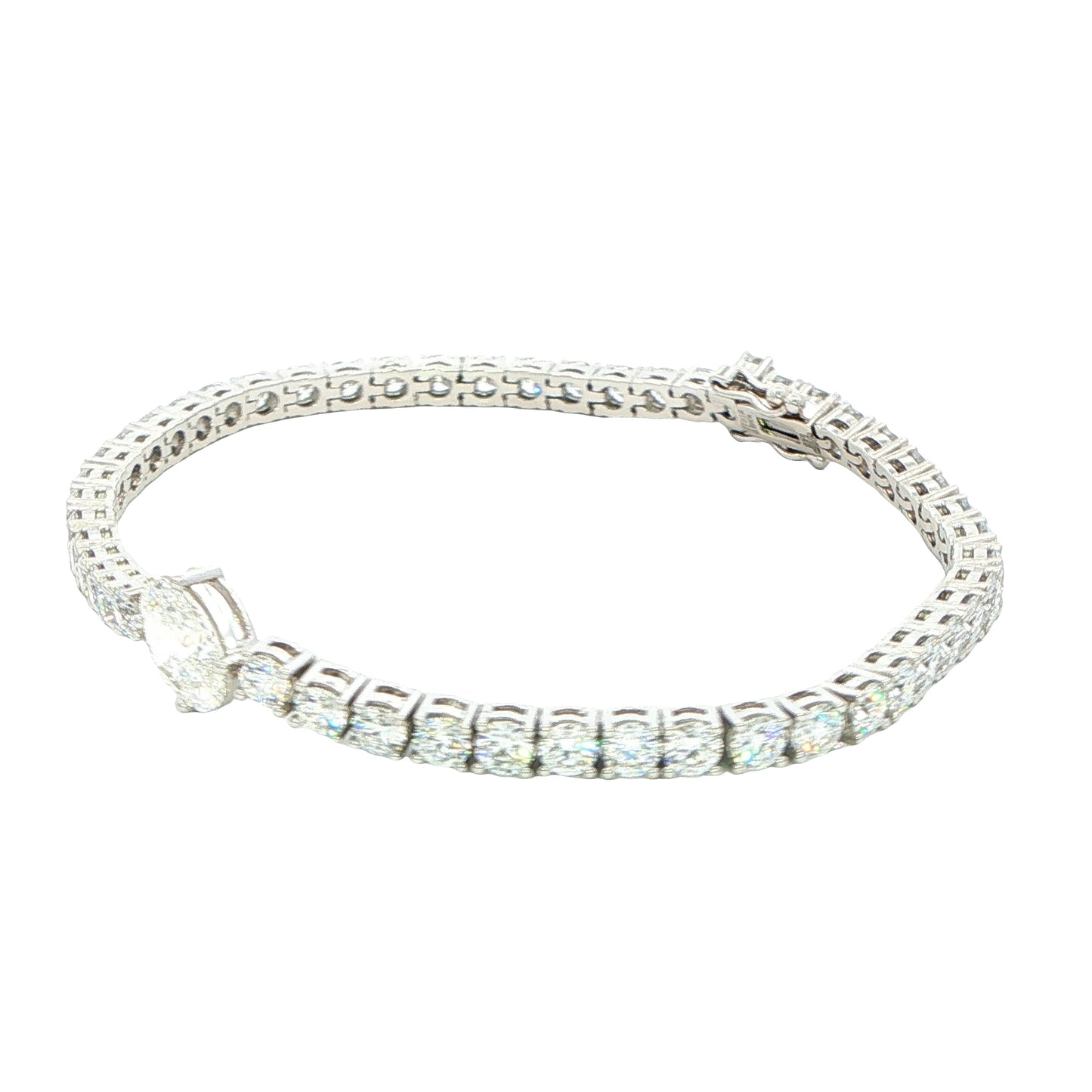 Lab Grown Oval and round brilliant cut diamond tennis bracelet - 8.00cts Gardiner Brothers