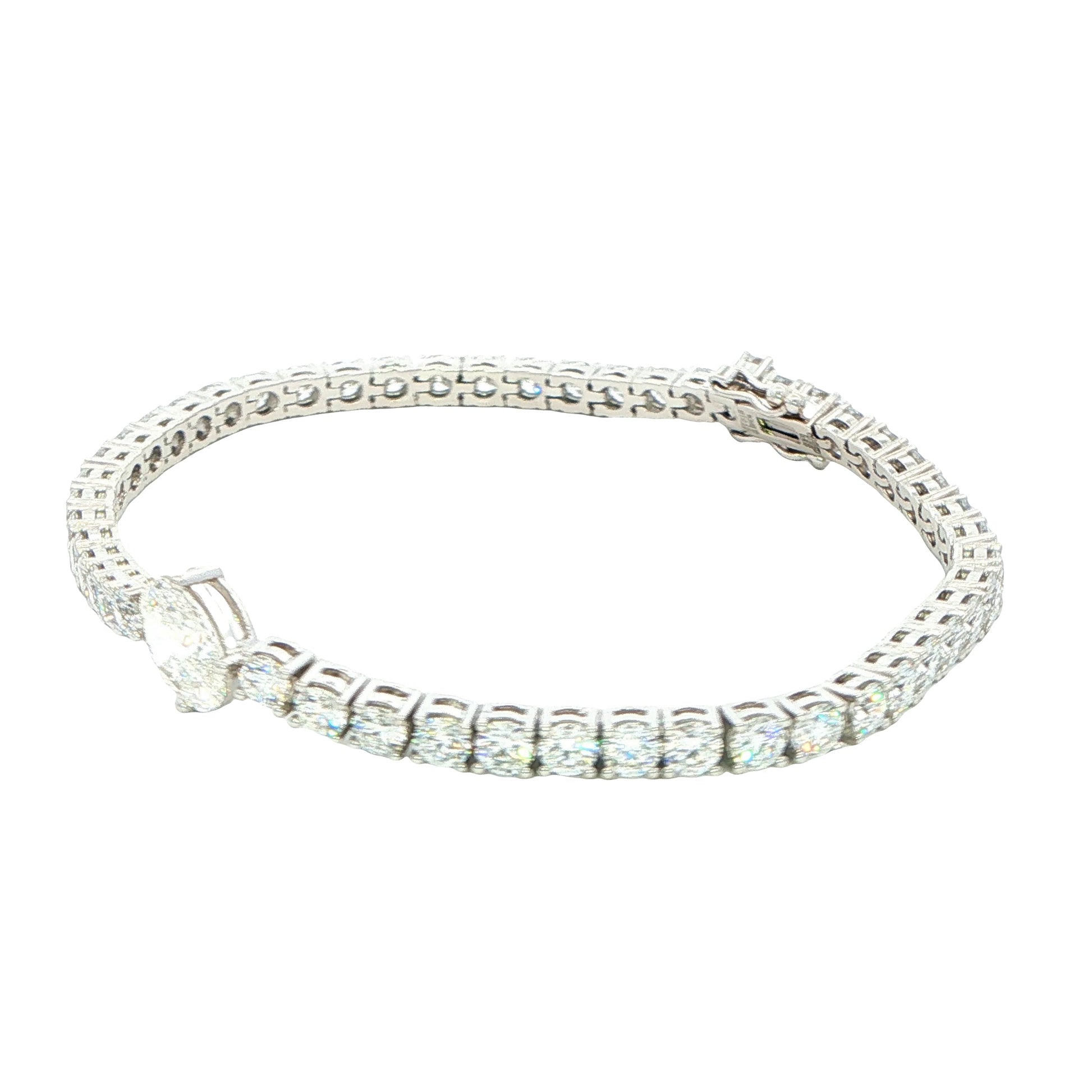 Lab Grown Oval and round brilliant cut diamond tennis bracelet - 8.00cts Gardiner Brothers