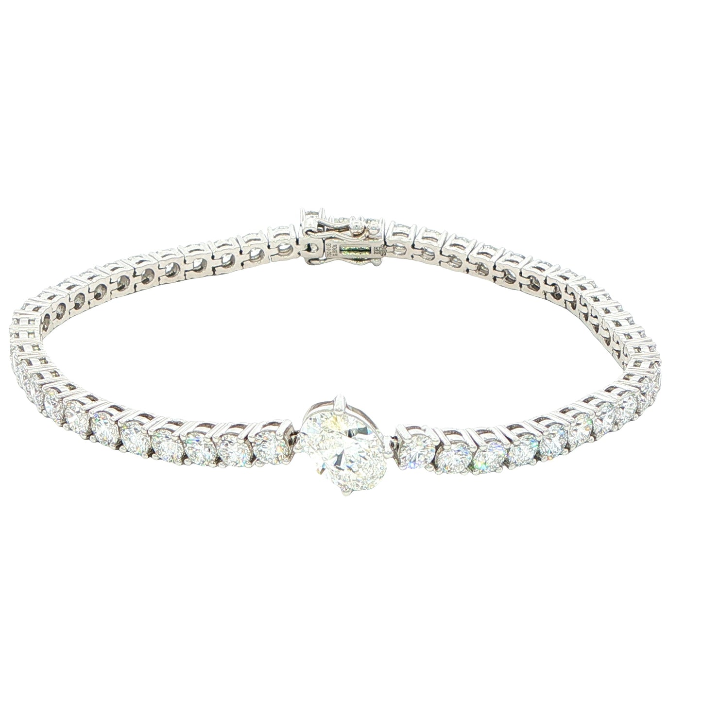 Lab Grown Oval and round brilliant cut diamond tennis bracelet - 8.00cts Gardiner Brothers
