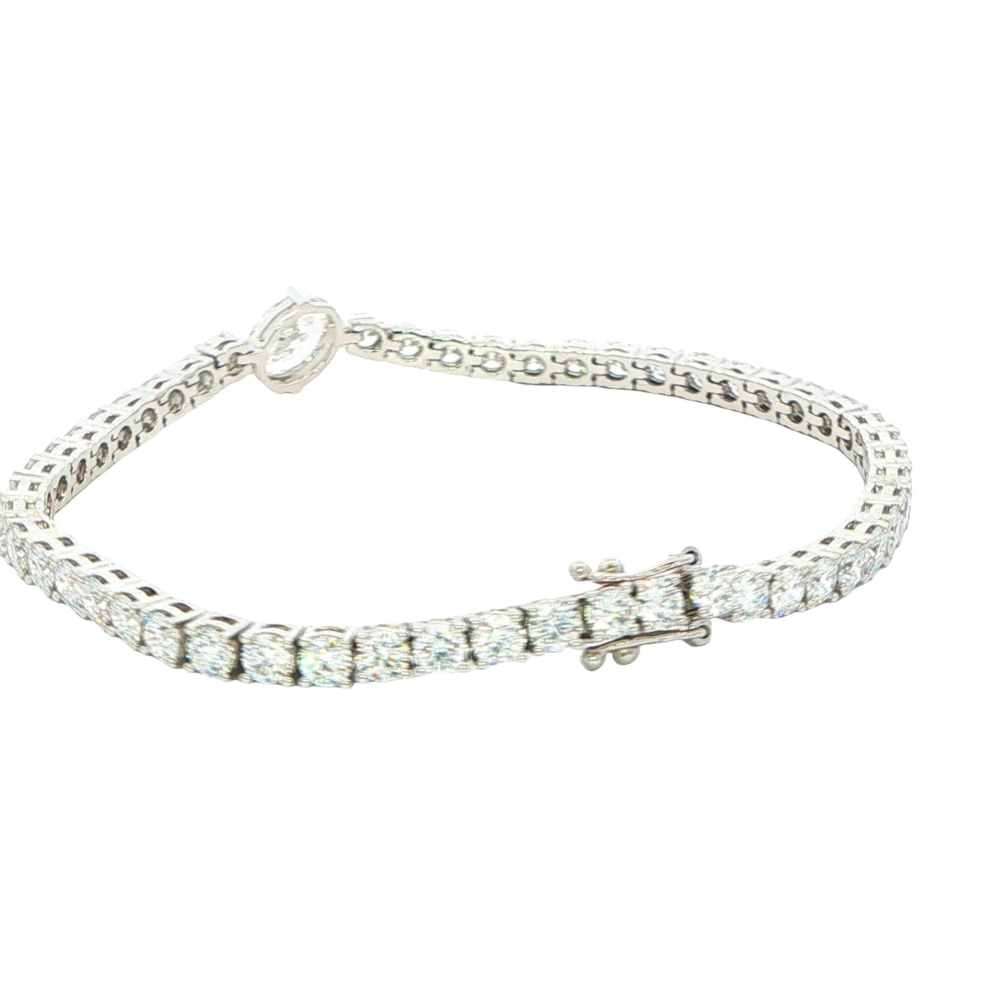 Lab Grown Oval and round brilliant cut diamond tennis bracelet - 8.00cts Gardiner Brothers