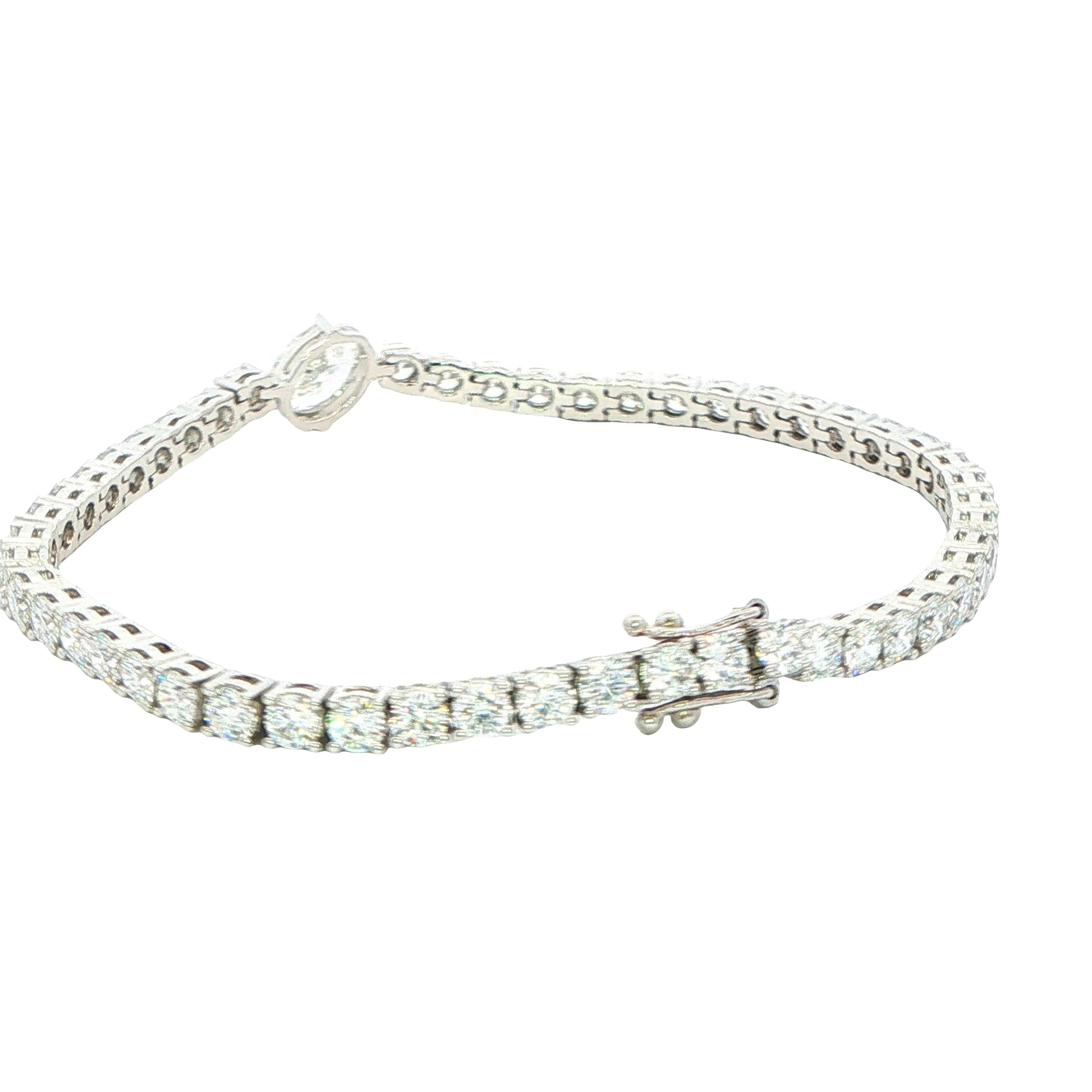 Lab Grown Oval and round brilliant cut diamond tennis bracelet - 8.00cts Gardiner Brothers
