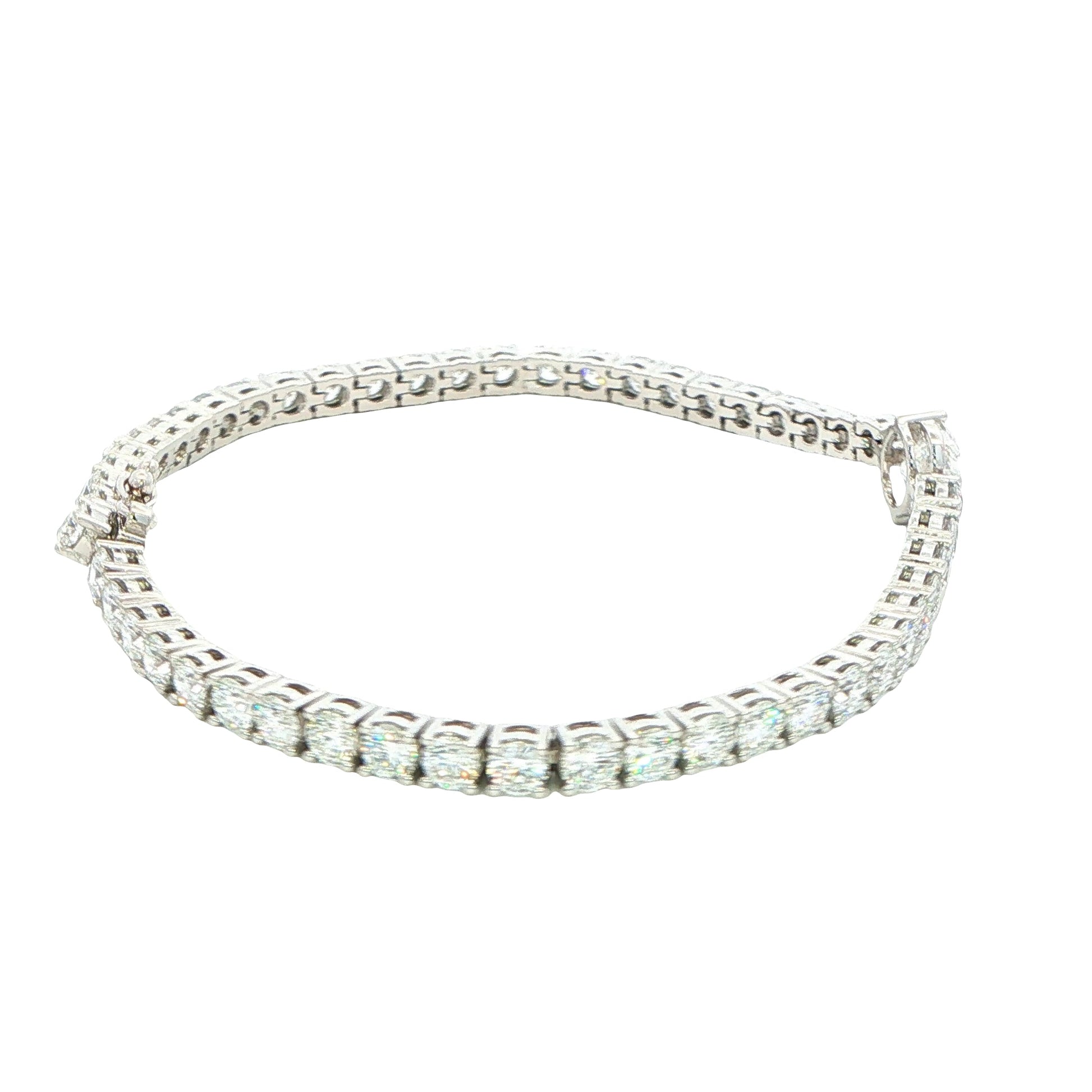 Lab Grown Oval and round brilliant cut diamond tennis bracelet - 8.00cts Gardiner Brothers