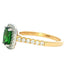 Tsavorite Garnet and round brilliant cut diamond halo cluster ring Gardiner Brothers