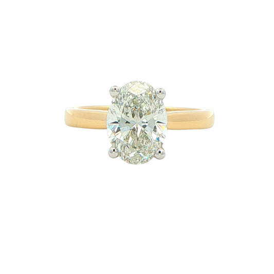 Lab grown Oval diamond solitaire with a hidden halo - 2.08cts Gardiner Brothers