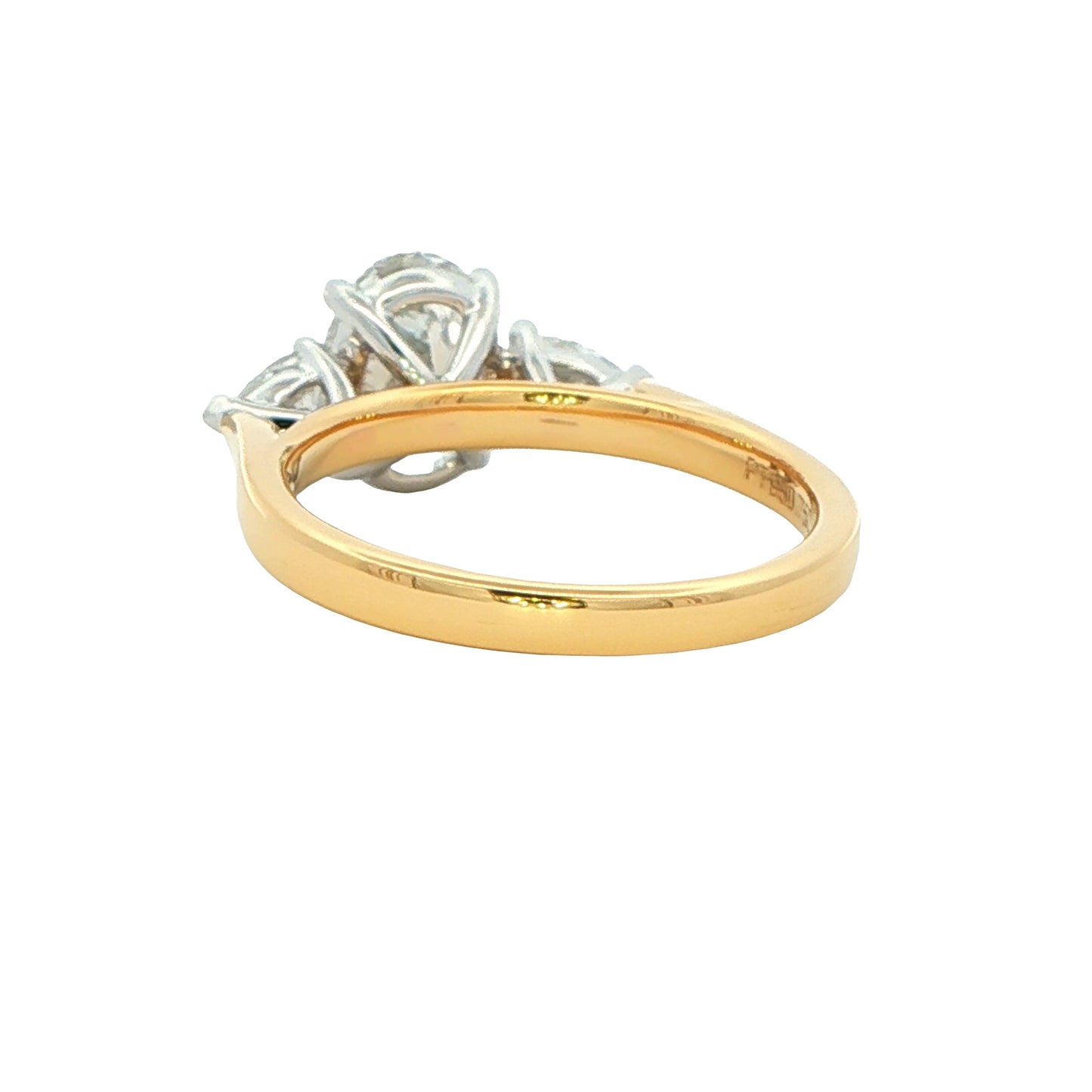 Lab Grown Oval and pear shaped diamond 3 stone ring - 1.84cts Gardiner Brothers