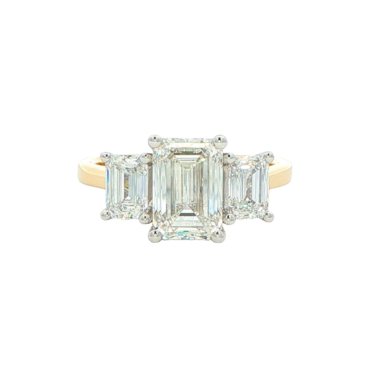 Lab Grown Emerald cut diamond 3 stone ring - 3.01cts Gardiner Brothers