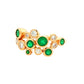 Round Emerald and round brilliant cut diamond bubble style ring Gardiner Brothers