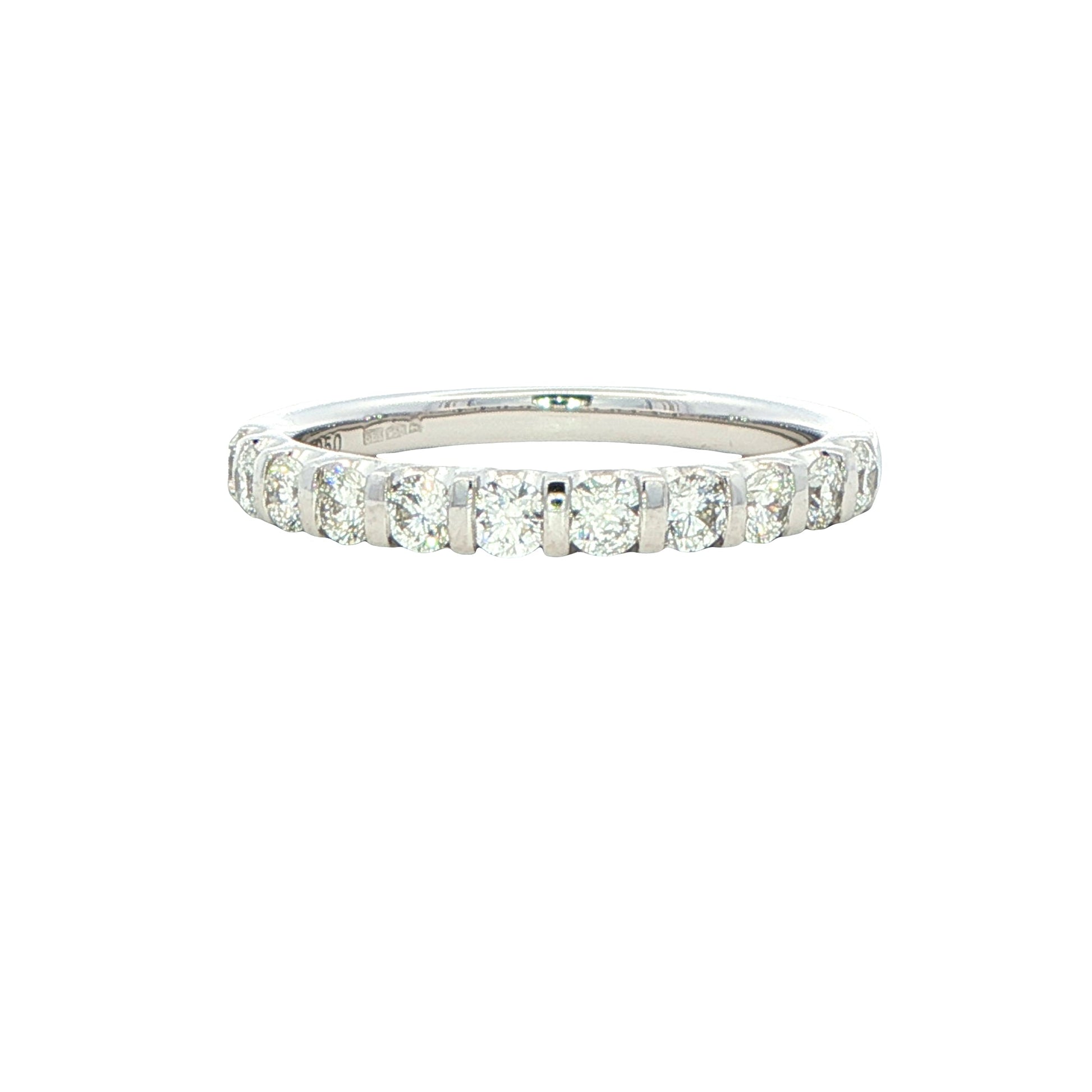 Round Brilliant Cut Diamond Bar Set Wedding Band Gardiner Brothers Platinum