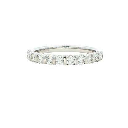 Round Brilliant Cut Diamond Bar Set Wedding Band Gardiner Brothers Platinum