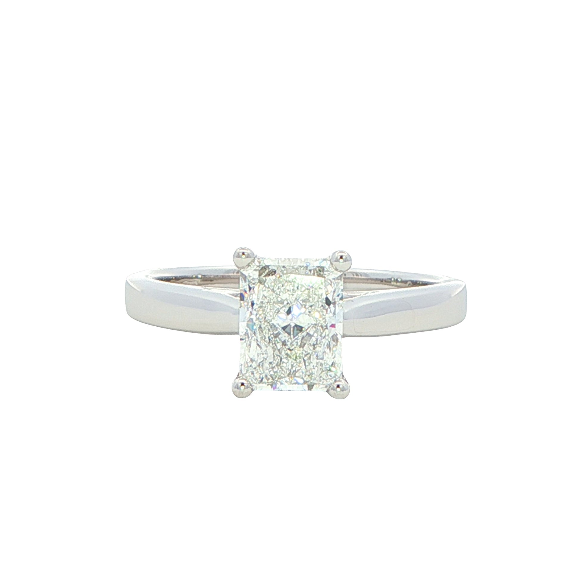 Platinum Radiant cut diamond solitaire ring - 1.20cts Gardiner Brothers