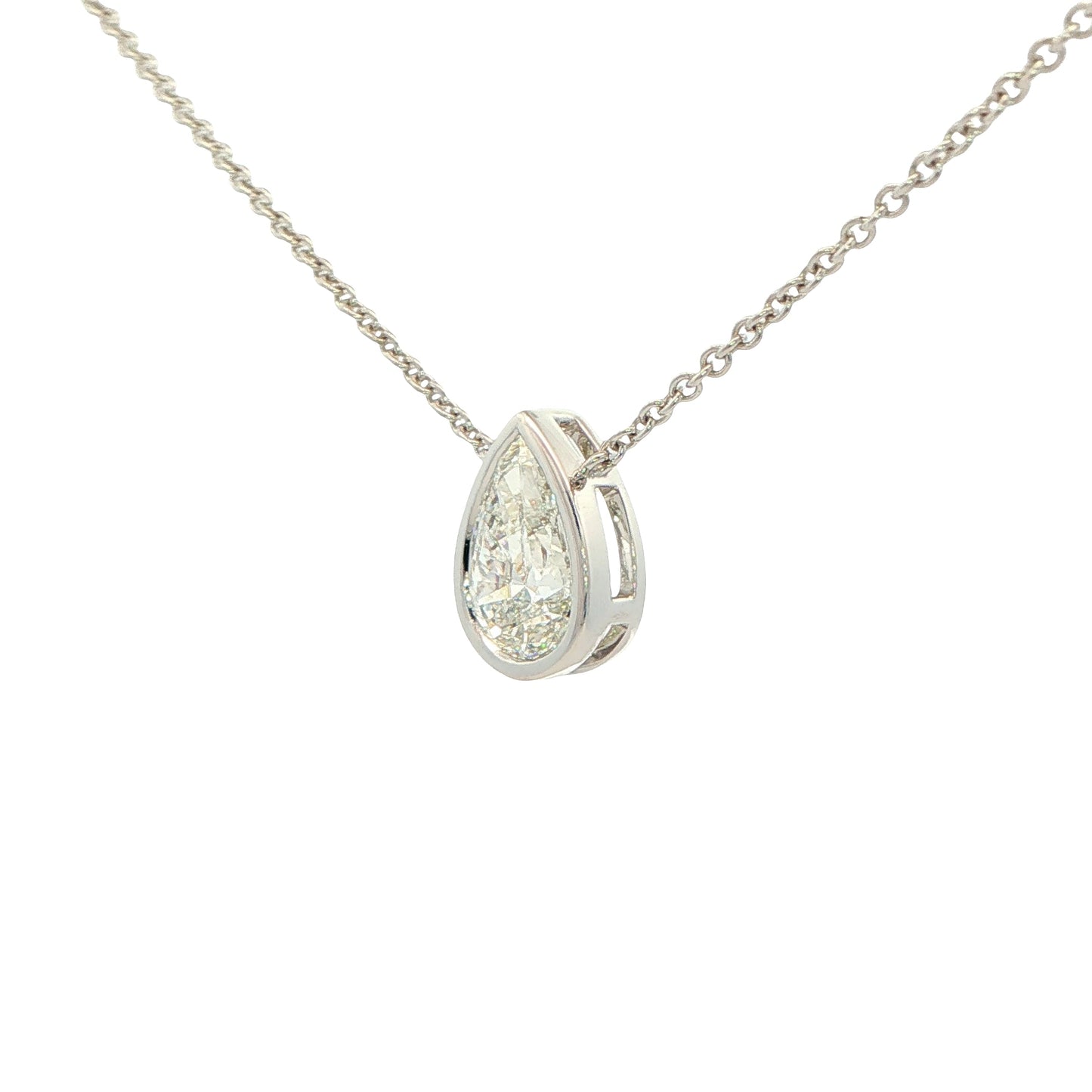 Lab Grown Pear Shaped Diamond Pendant - 1.55cts Gardiner Brothers