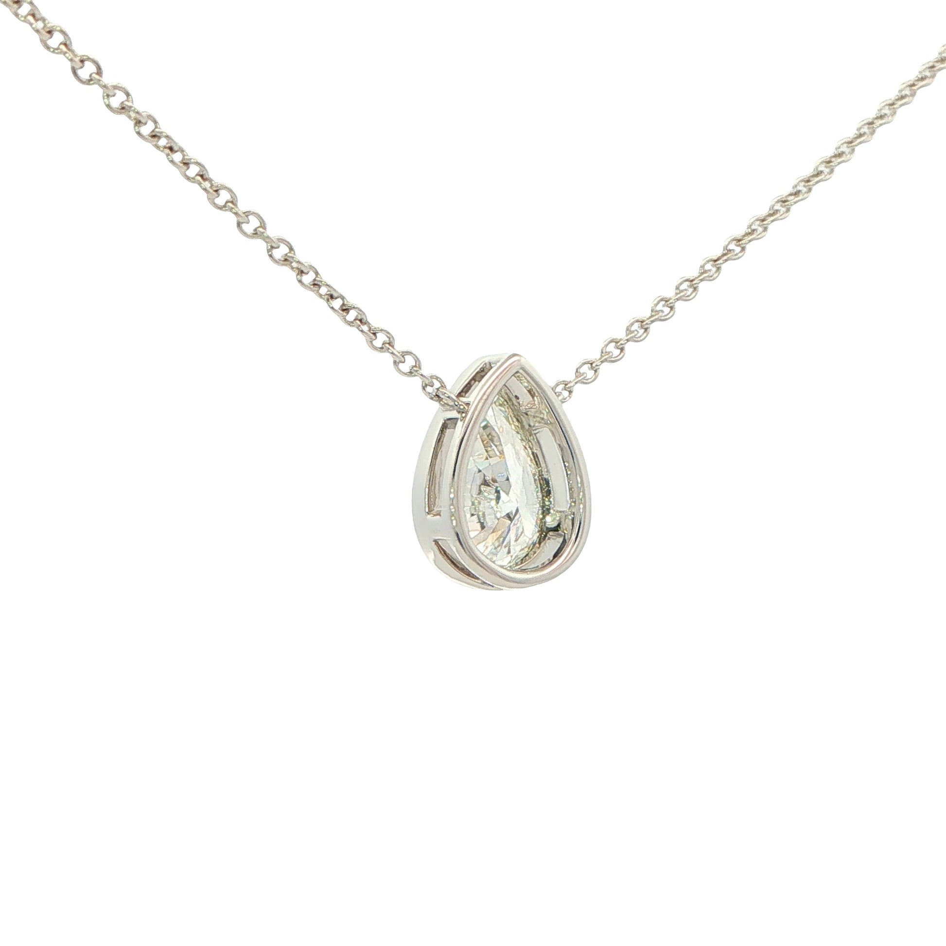 Lab Grown Pear Shaped Diamond Pendant - 1.55cts Gardiner Brothers