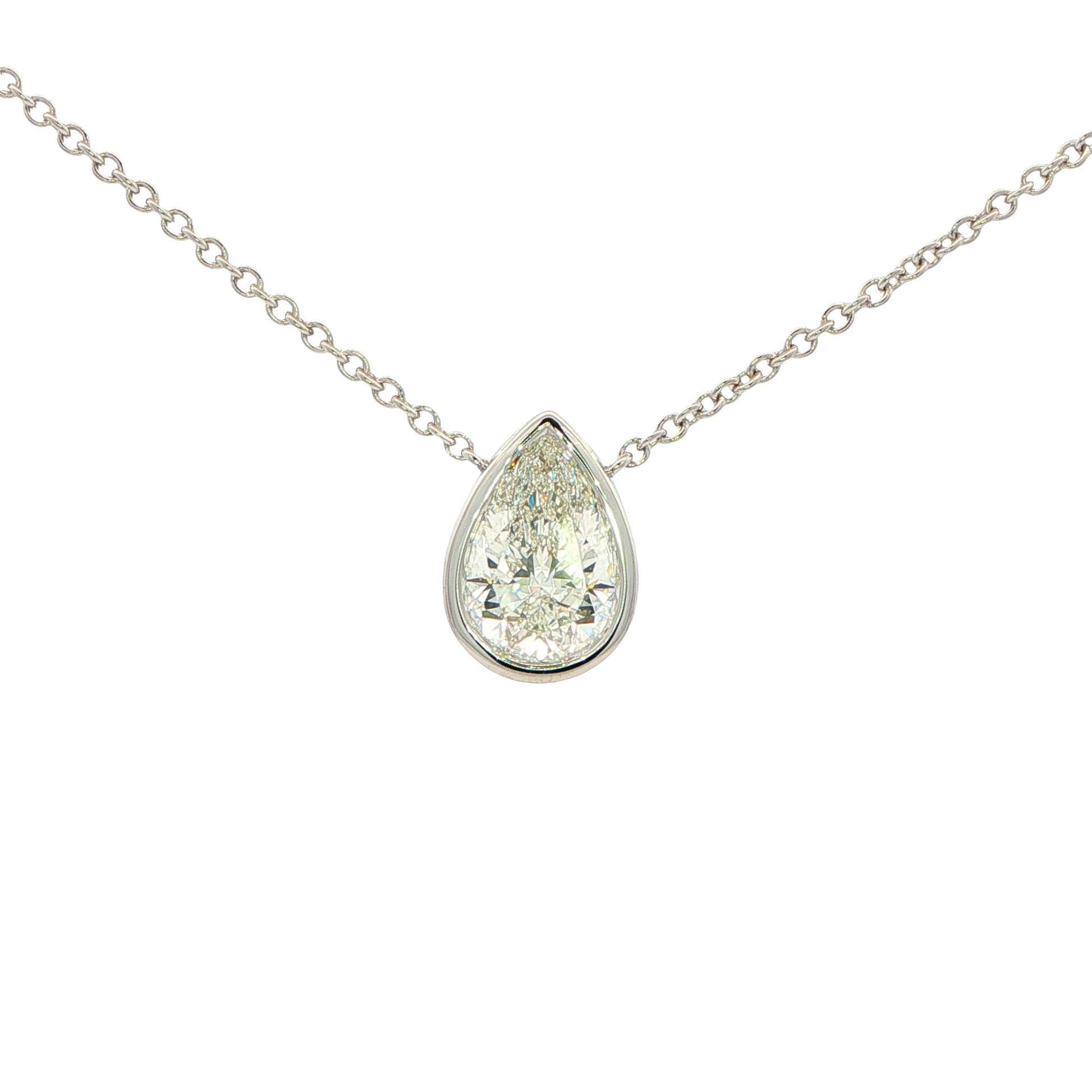 Lab Grown Pear Shaped Diamond Pendant - 1.55cts Gardiner Brothers