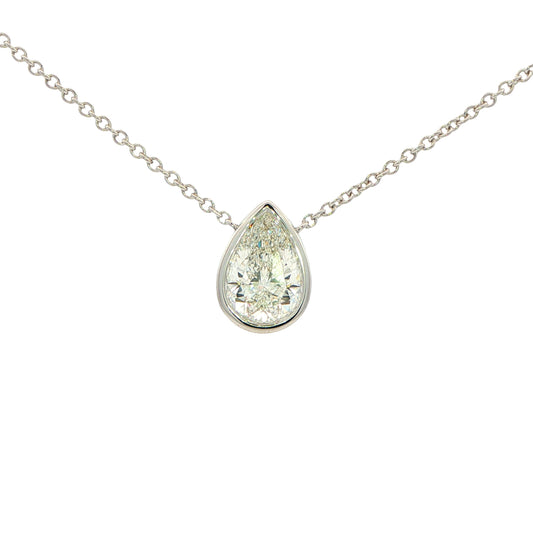 Lab Grown Pear Shaped Diamond Pendant - 1.55cts Gardiner Brothers
