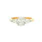 Yellow Gold Oval and pear shaped diamond 3 stone ring - 1.09cts Gardiner Brothers
