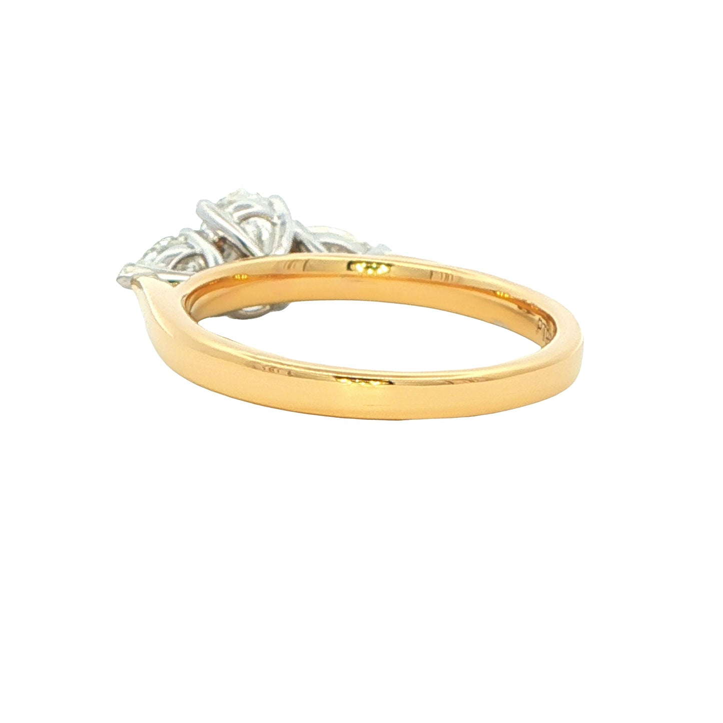 Yellow Gold Oval and pear shaped diamond 3 stone ring - 1.09cts Gardiner Brothers