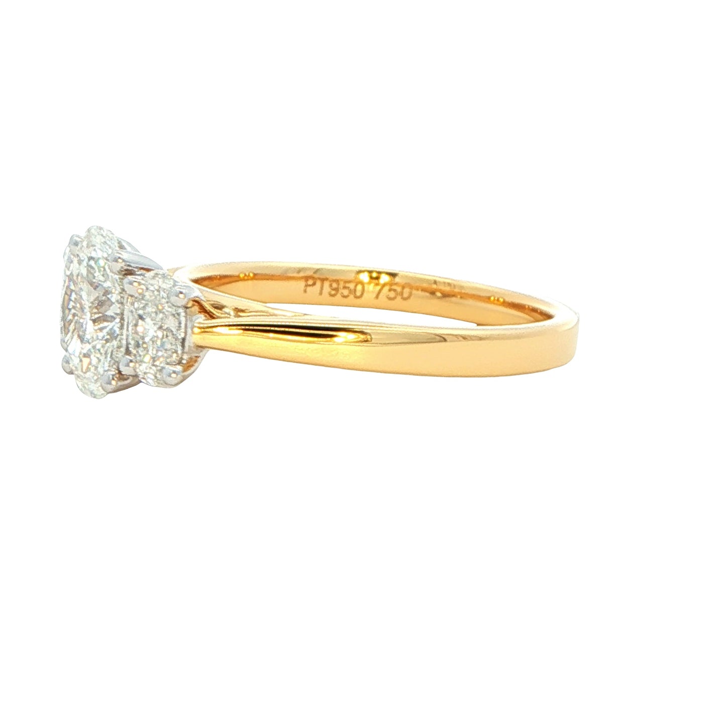 Yellow Gold Oval shaped diamond 3 stone ring - 1.43cts Gardiner Brothers