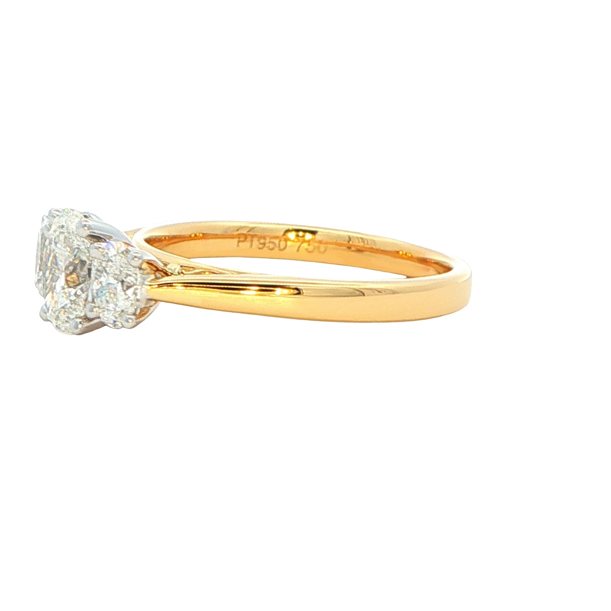 Yellow Gold Oval shaped diamond 3 stone ring - 1.14cts Gardiner Brothers