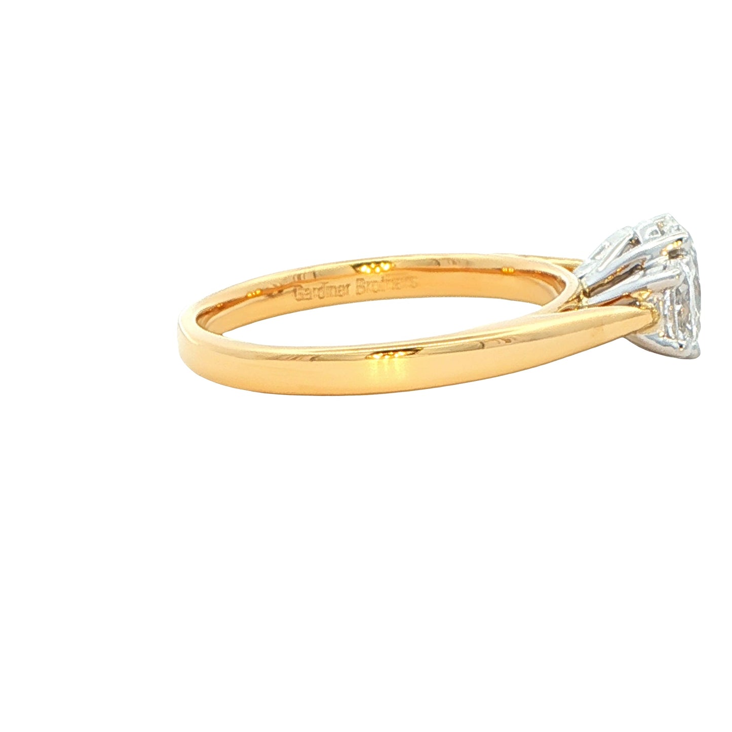 Yellow Gold Oval shaped diamond 3 stone ring - 1.14cts Gardiner Brothers