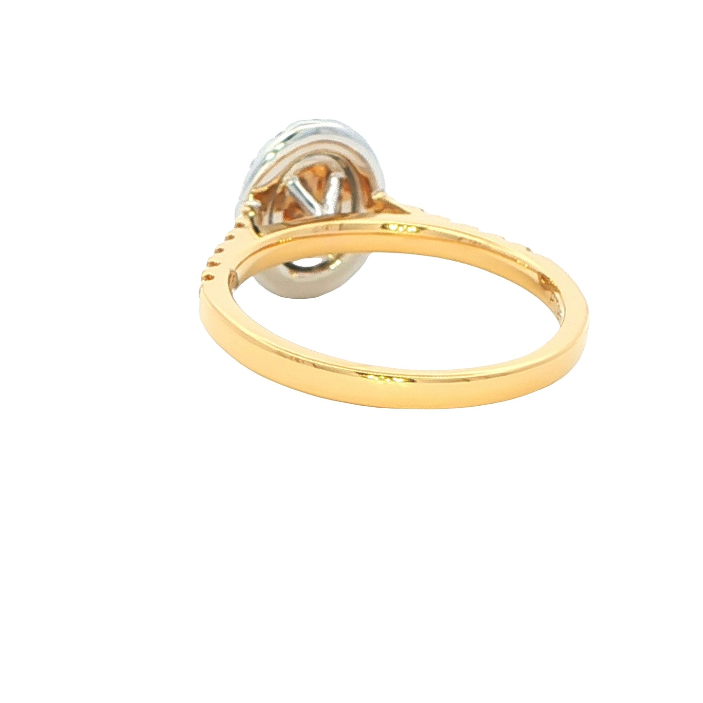 Yellow Gold Oval shaped Cognac diamond halo cluster style ring - 1.20cts Gardiner Brothers