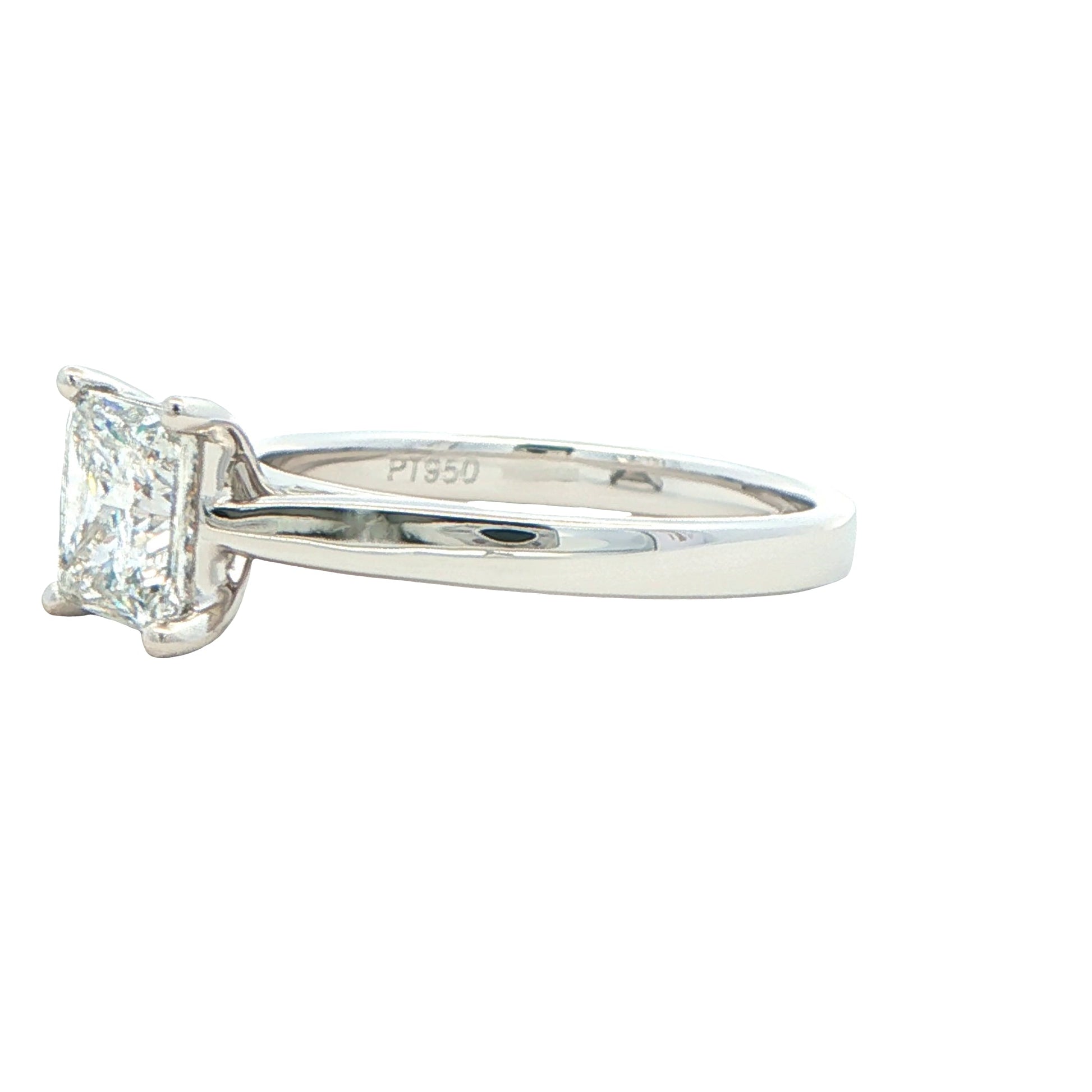 Platinum princess cut diamond solitaire ring - 1.52cts Gardiner Brothers