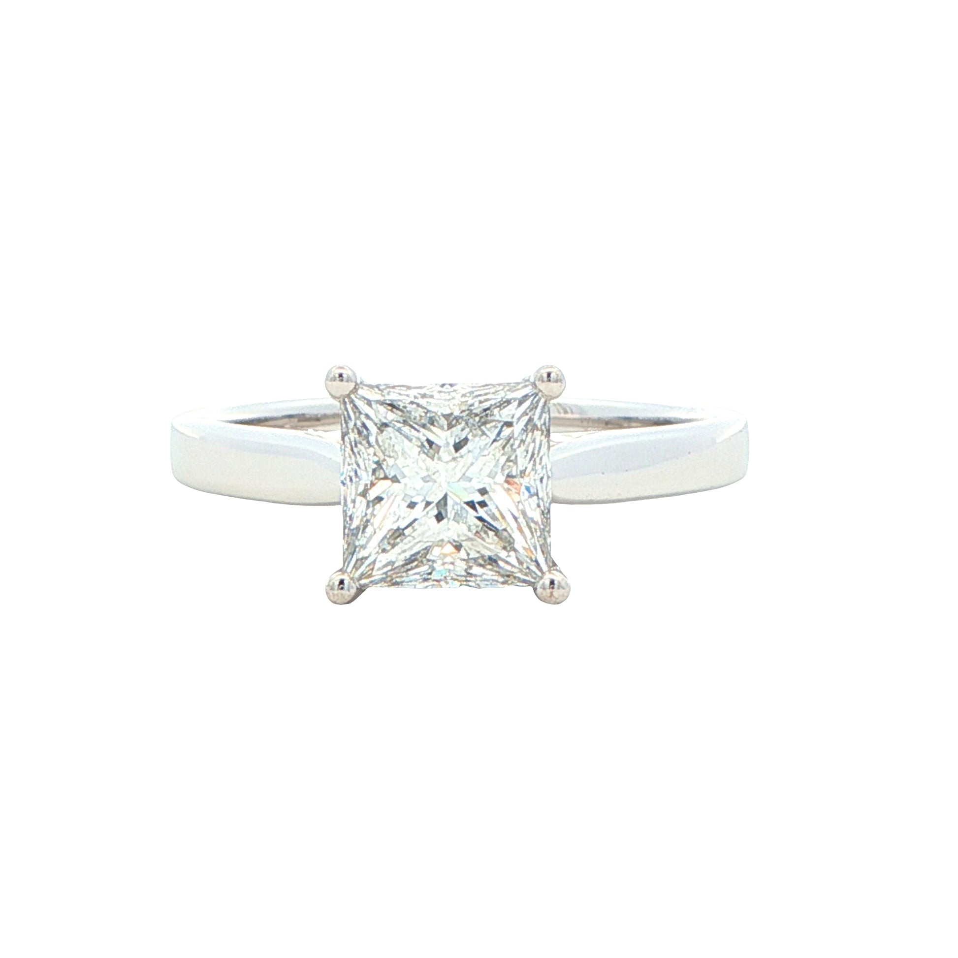 Platinum princess cut diamond solitaire ring - 1.52cts Gardiner Brothers