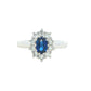 Oval Sapphire and round brilliant cut diamond cluster ring Gardiner Brothers