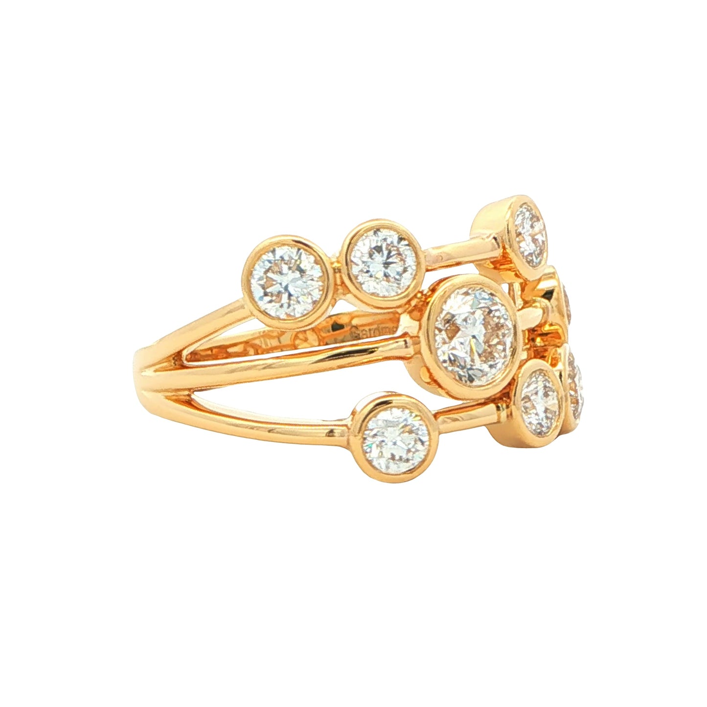 Round Brilliant Cut Diamond Bubble Style Ring - 1.66cts Gardiner Brothers