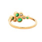 Round Emerald and round brilliant cut diamond bubble style ring Gardiner Brothers