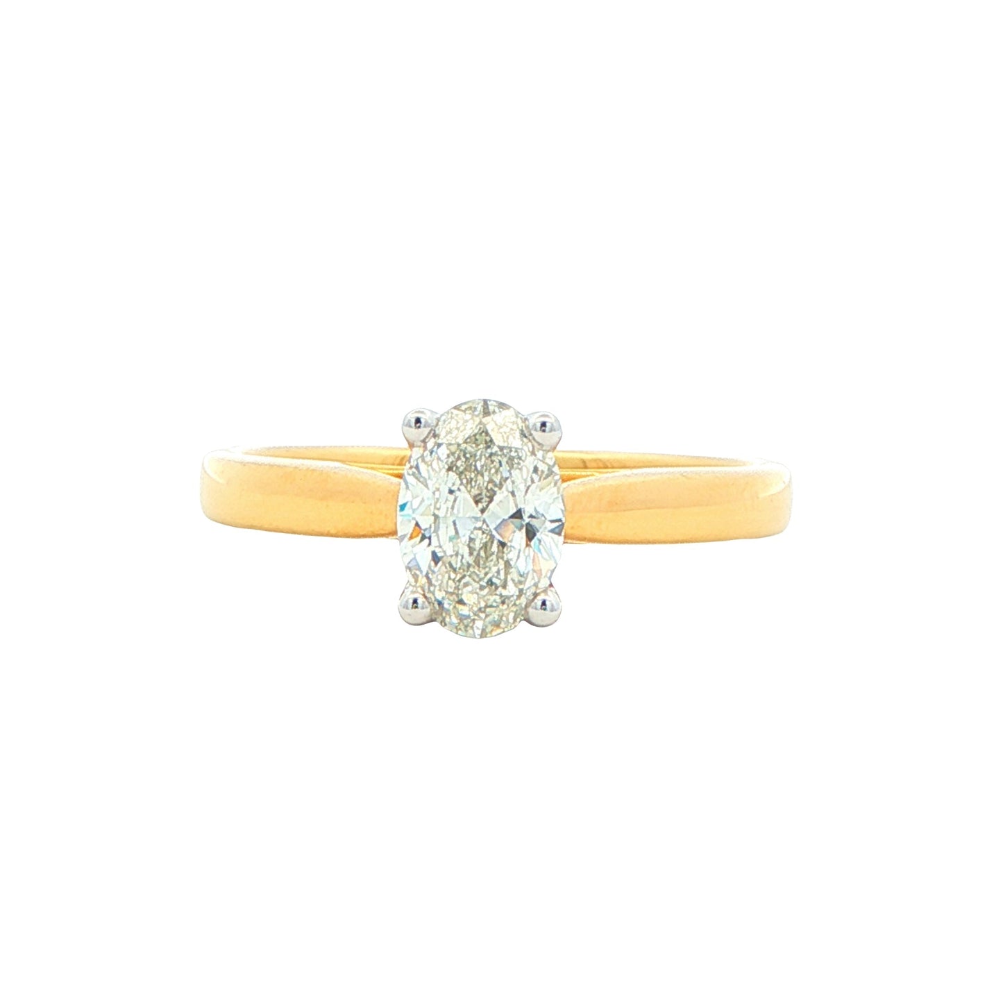 Yellow Gold Oval Shaped diamond Solitaire ring - 0.70cts Gardiner Brothers