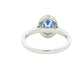 Oval Shaped Sapphire and Round Brilliant Cut Diamond Halo Ring Gardiner Brothers