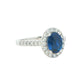 Oval Shaped Sapphire and Round Brilliant Cut Diamond Halo Ring Gardiner Brothers
