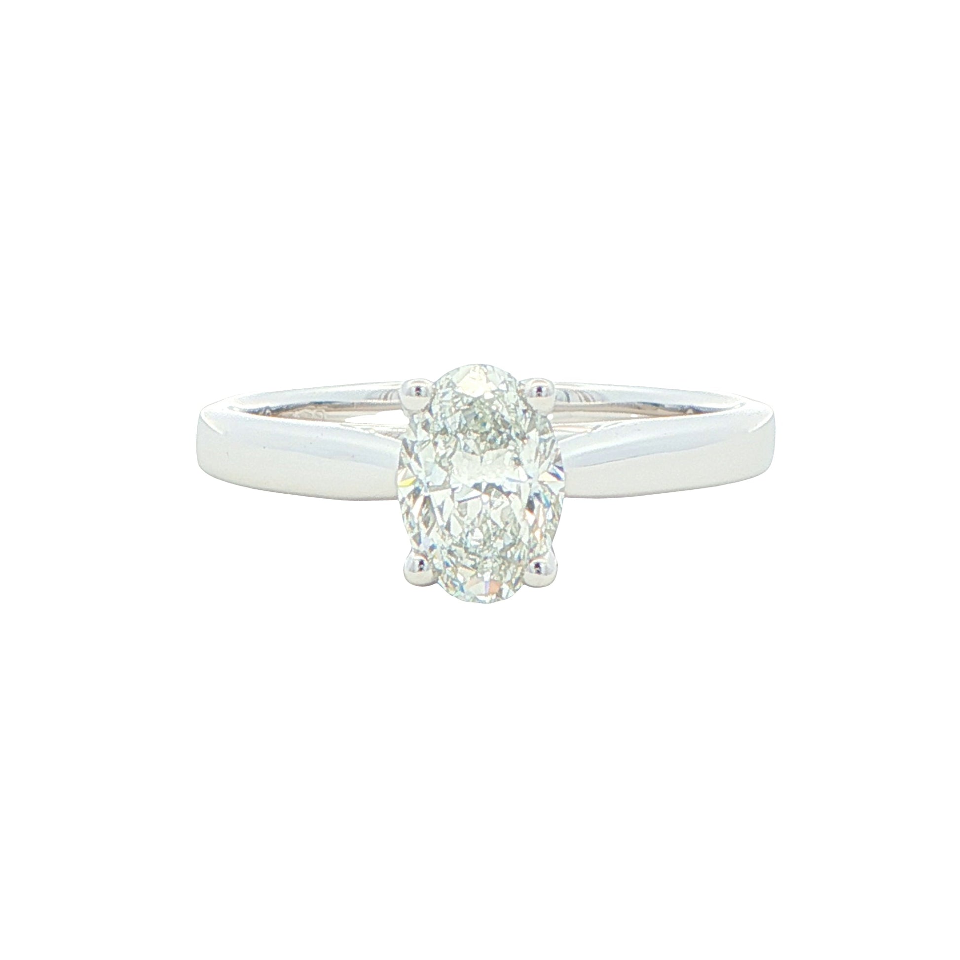 Platinum oval diamond solitaire ring - 0.81cts Gardiner Brothers