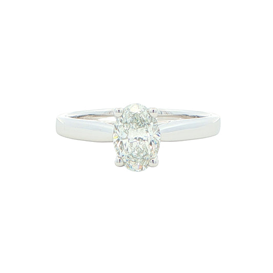 Platinum oval diamond solitaire ring - 0.81cts Gardiner Brothers