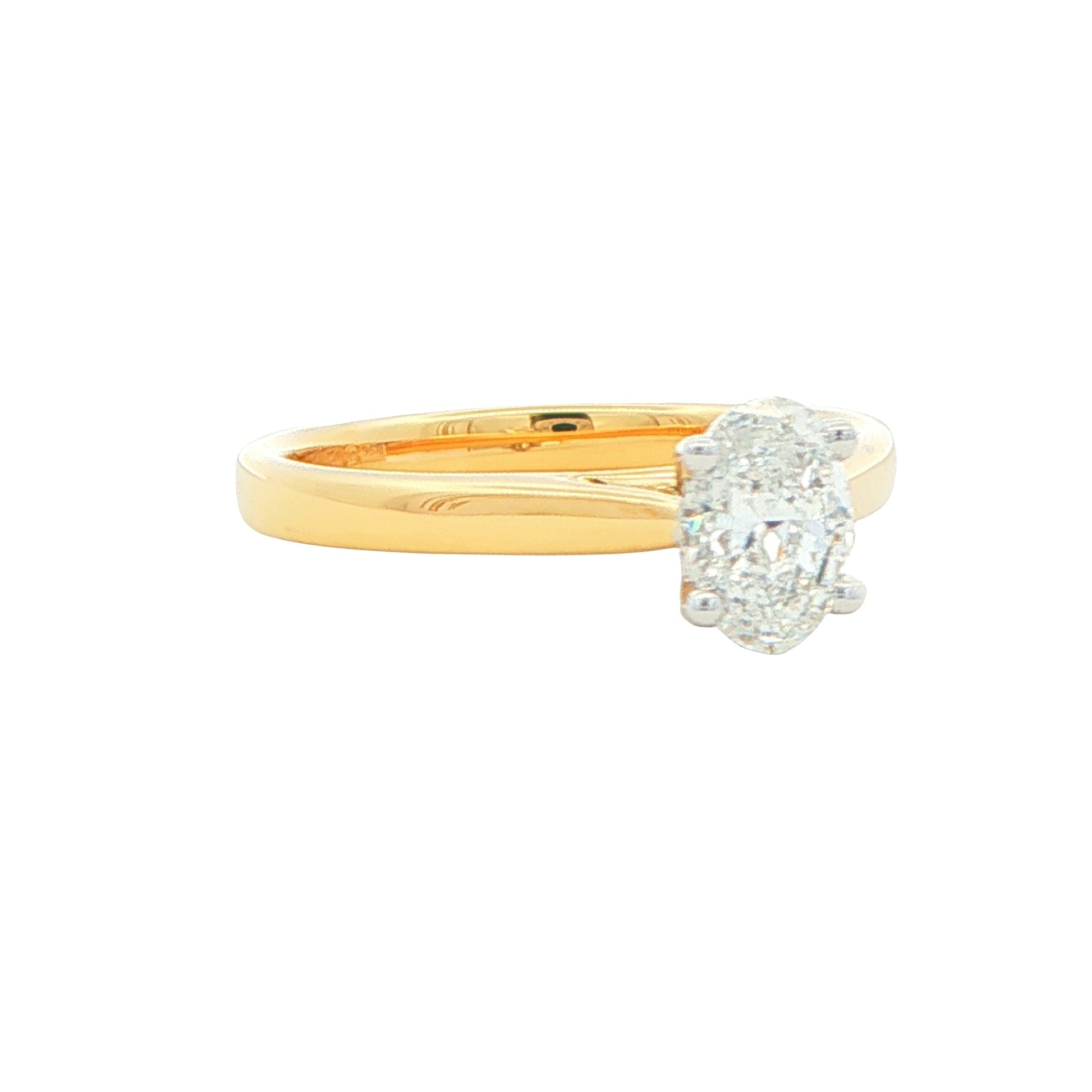 Yellow Gold Oval Shaped Diamond Solitaire Ring - 0.70cts Gardiner Brothers