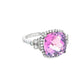 Cushion Shaped Amethyst and Diamond Halo Style Cluster Ring Gardiner Brothers